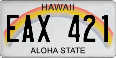 HI license plate EAX421