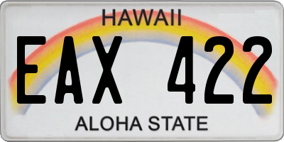 HI license plate EAX422