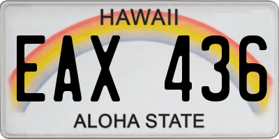HI license plate EAX436