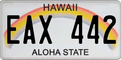 HI license plate EAX442