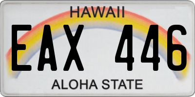 HI license plate EAX446