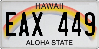 HI license plate EAX449