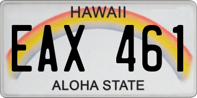 HI license plate EAX461