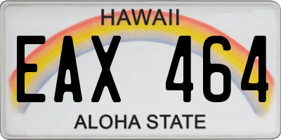 HI license plate EAX464