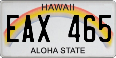 HI license plate EAX465