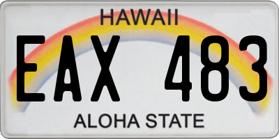 HI license plate EAX483