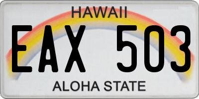 HI license plate EAX503