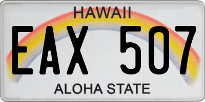 HI license plate EAX507