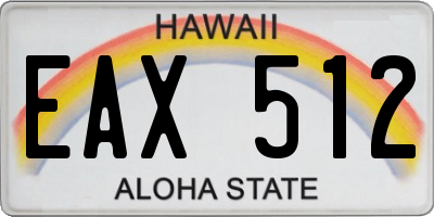 HI license plate EAX512