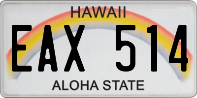 HI license plate EAX514