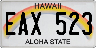 HI license plate EAX523