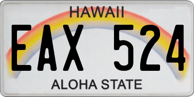 HI license plate EAX524