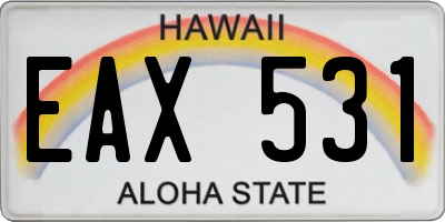 HI license plate EAX531