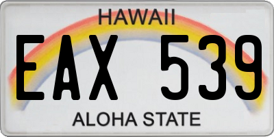HI license plate EAX539