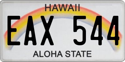 HI license plate EAX544