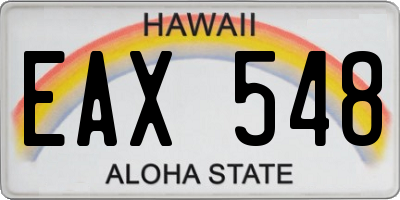 HI license plate EAX548