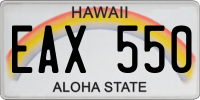 HI license plate EAX550