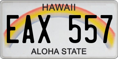 HI license plate EAX557