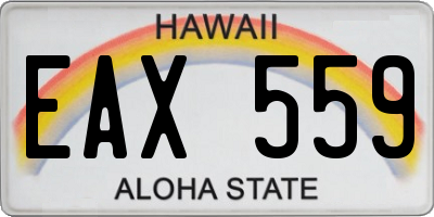HI license plate EAX559