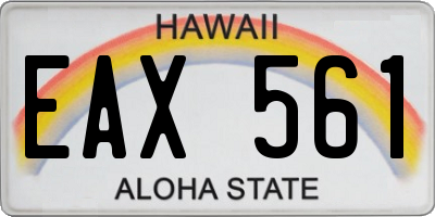 HI license plate EAX561