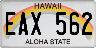 HI license plate EAX562