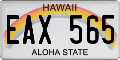 HI license plate EAX565