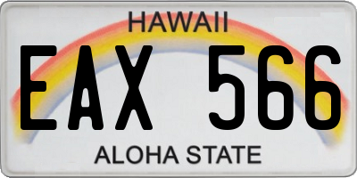 HI license plate EAX566