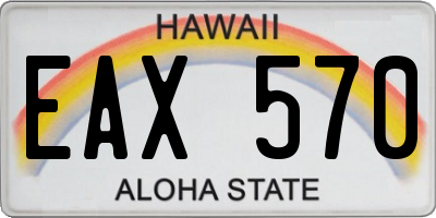 HI license plate EAX570