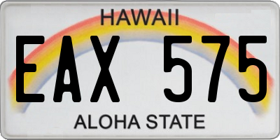 HI license plate EAX575