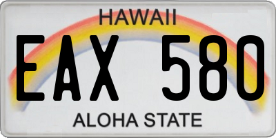 HI license plate EAX580