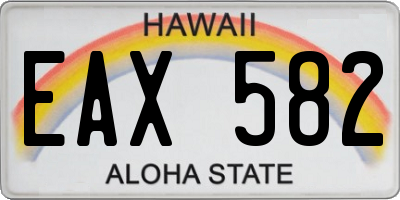 HI license plate EAX582