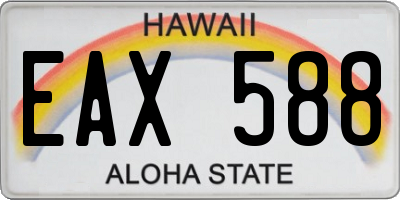 HI license plate EAX588