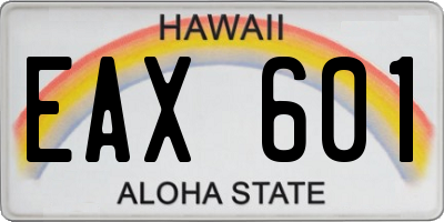 HI license plate EAX601