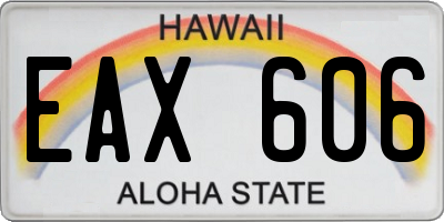 HI license plate EAX606