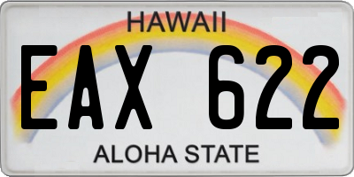 HI license plate EAX622