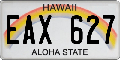 HI license plate EAX627
