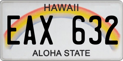 HI license plate EAX632