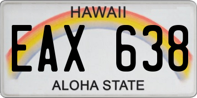 HI license plate EAX638