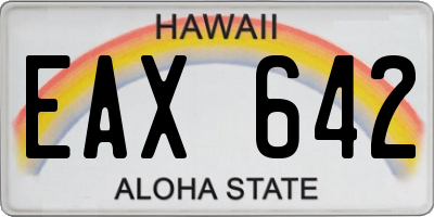 HI license plate EAX642