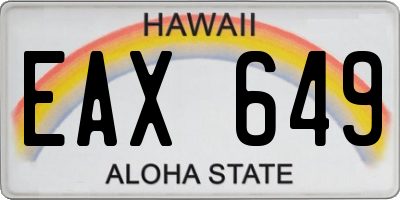 HI license plate EAX649