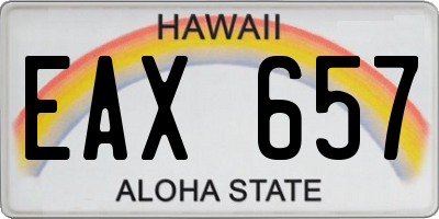 HI license plate EAX657