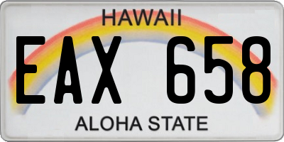 HI license plate EAX658