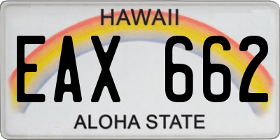 HI license plate EAX662