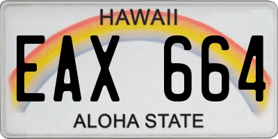 HI license plate EAX664