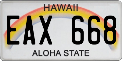 HI license plate EAX668