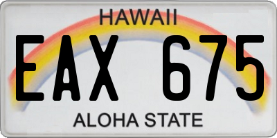 HI license plate EAX675