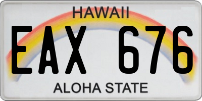 HI license plate EAX676
