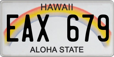 HI license plate EAX679