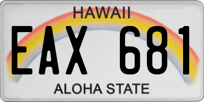 HI license plate EAX681