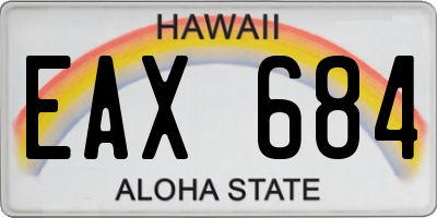 HI license plate EAX684